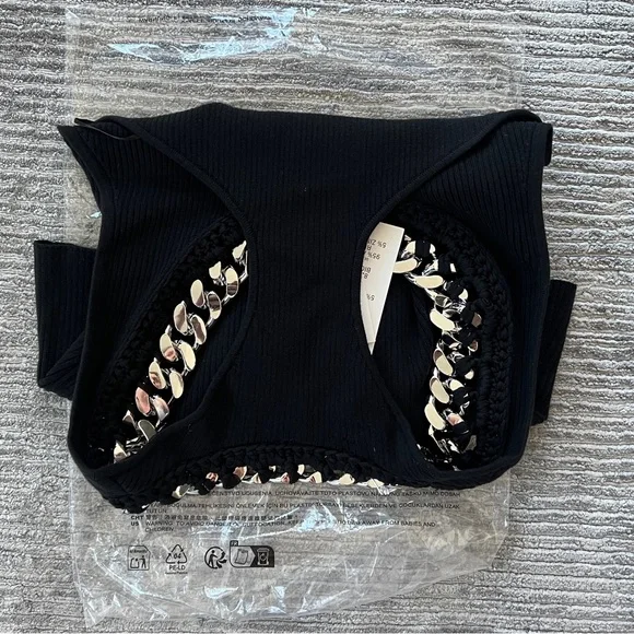 Stella McCartney H&M - Chain-Detail Ribbed Tank Top - size M, NWT